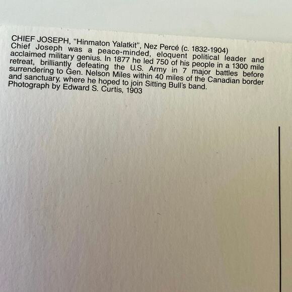 1991 & 1992 AZUSA Postcards Chief Joseph & Geronimo - Picture 3 of 9